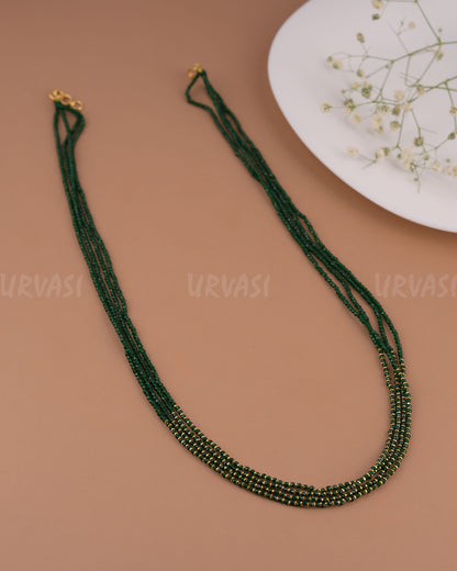 Gold-Toned Beaded Multi Layer Pearl Mala Ma 115