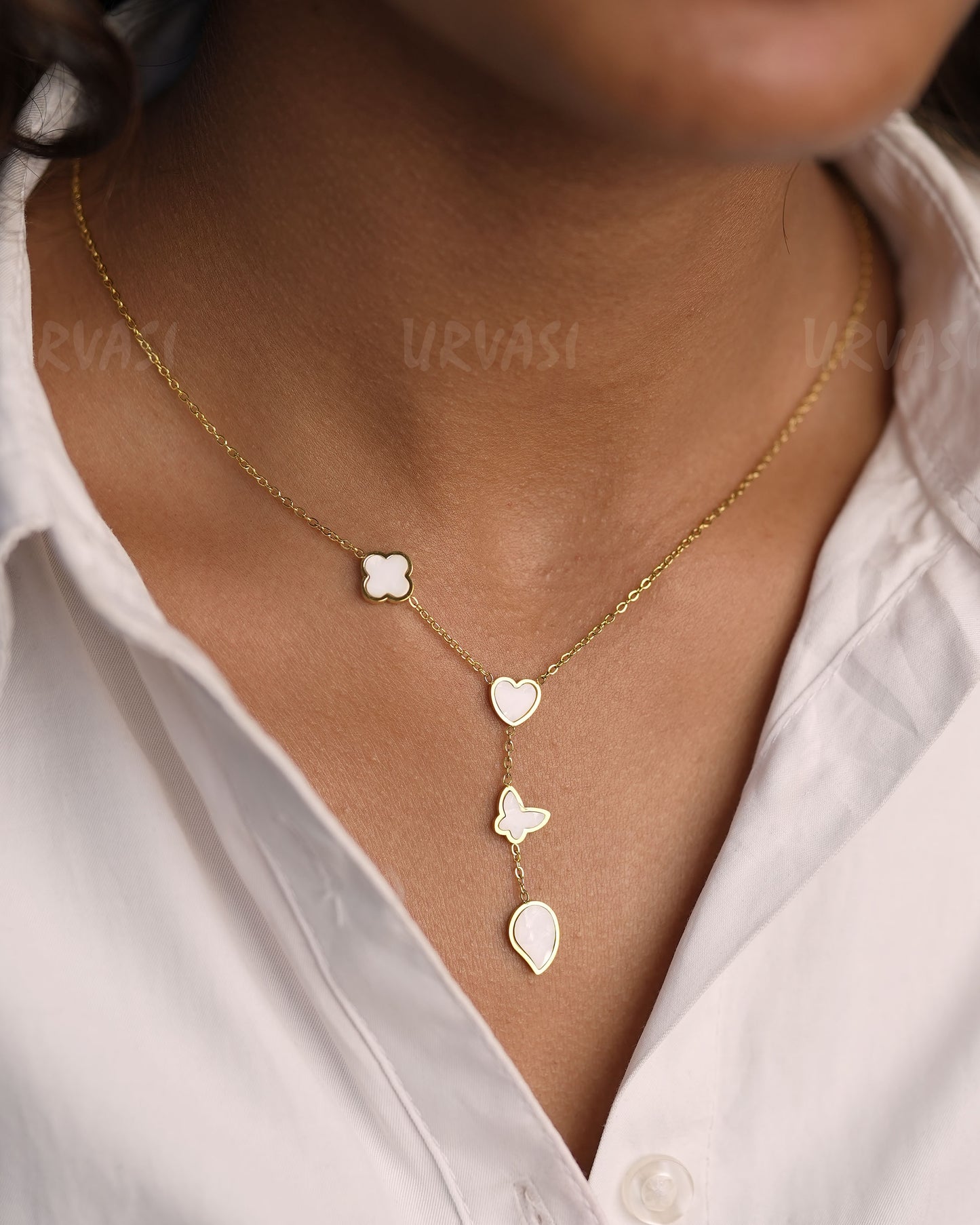 Gold-Toned Butterfly or Cover Shaped Simple Chain SC 116