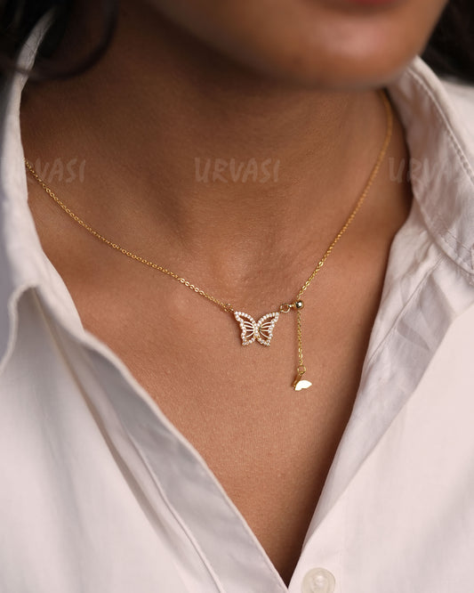 Stainless-Steel  Butterfly-Pendant Simple Chain SC 158