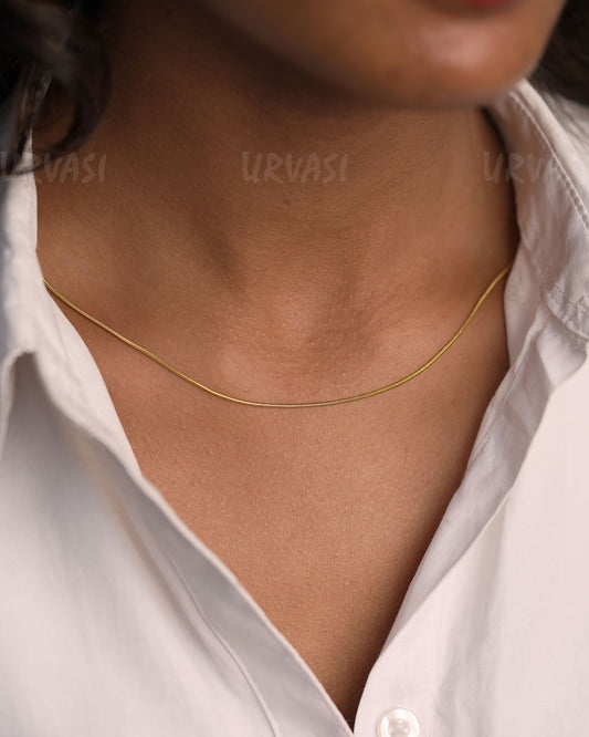 Gold-Toned Fine Simple Chain  SC 166