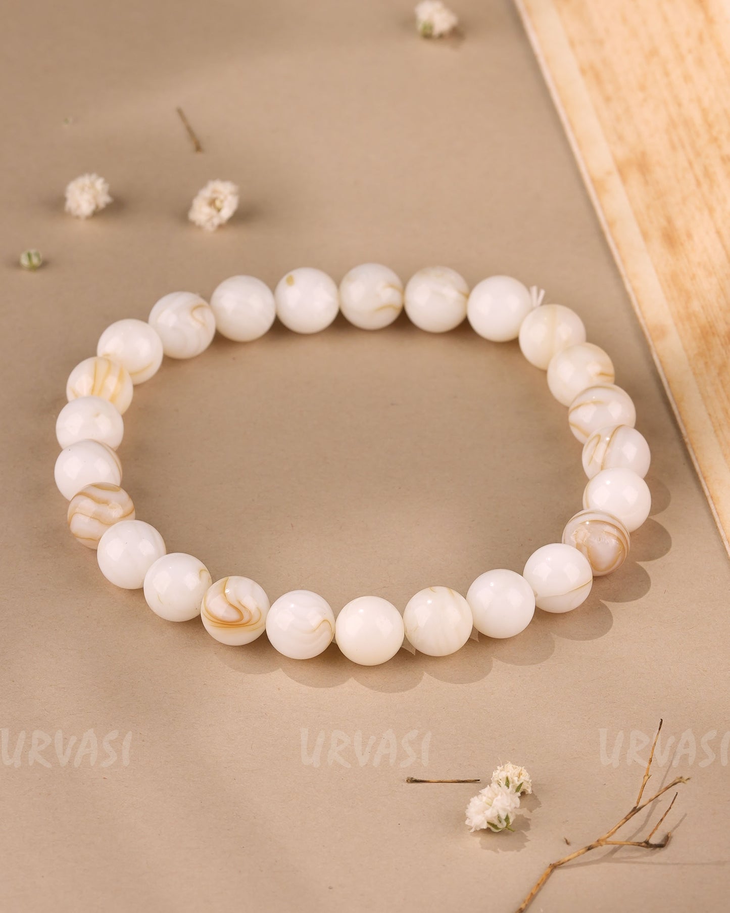 Hand-Made Mother of Pearl Beaded Bracelet BR 116