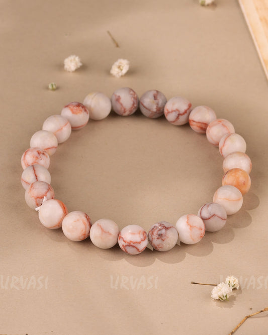 Hand-Made Red Picasso Jasper Beaded Bracelet BR 115