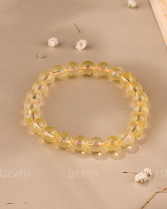 Hand-Made Natural yellow Citrine Crystal Bracelet BR 114