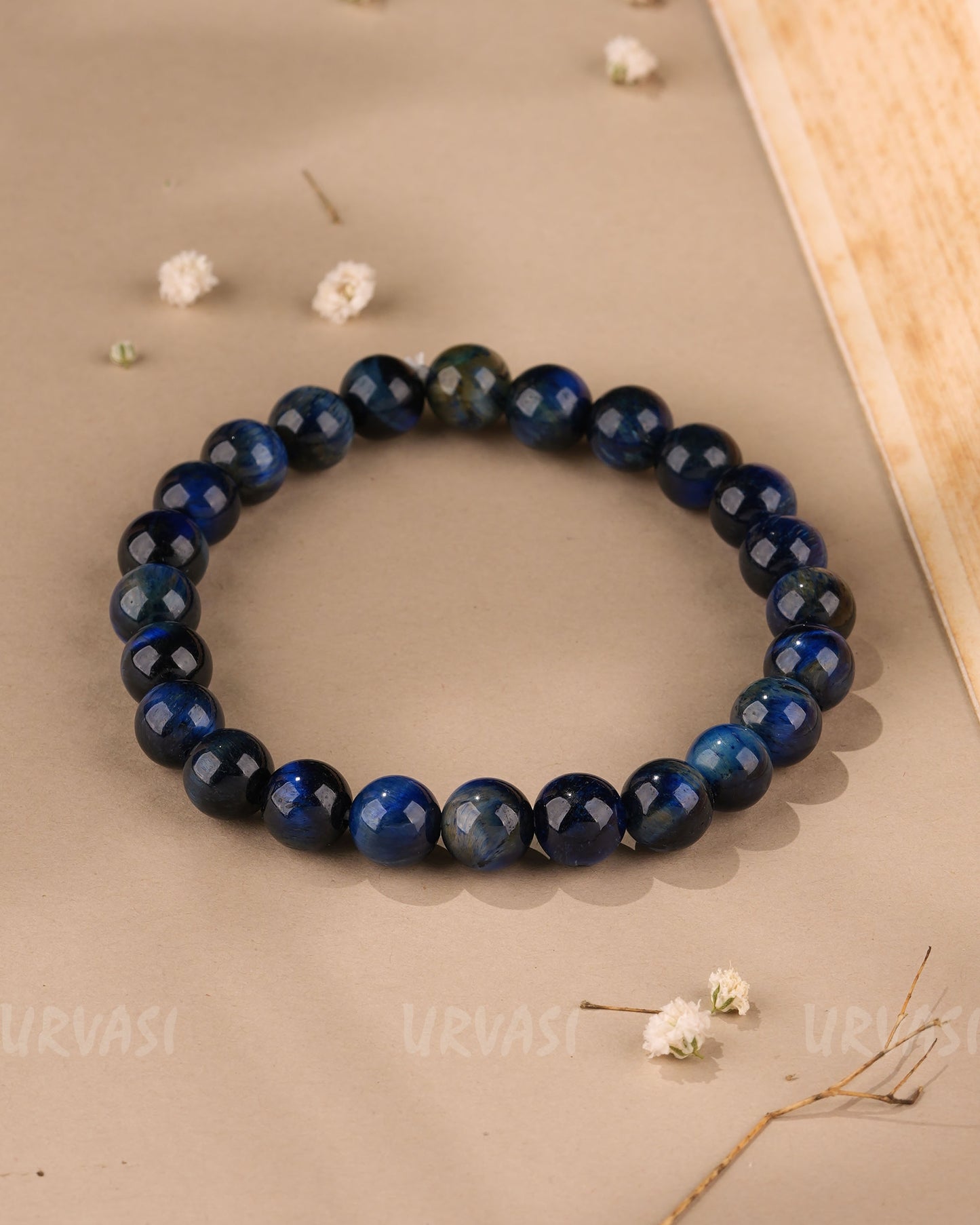 Hand-Made Blue Tiger's Eye Crystal Bracelet  BR 108