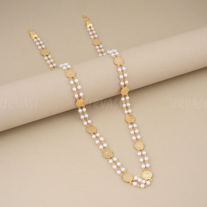 Gold-Toned kaasu X Pearl Mala MA 001