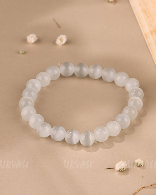 Hand-Made White Jade Crystal Bracelet  BR 86