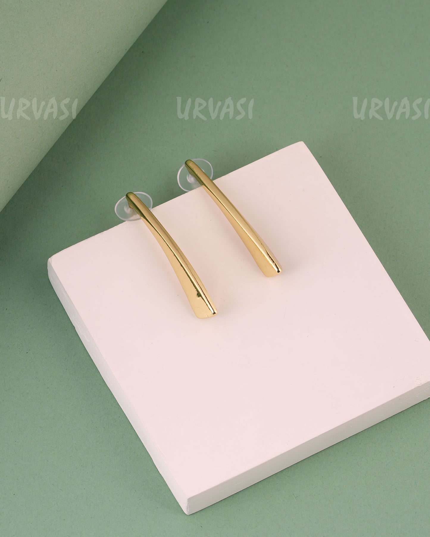 Gold-Toned Minimalist Cabinet Pulls Designed Earrings ER 248