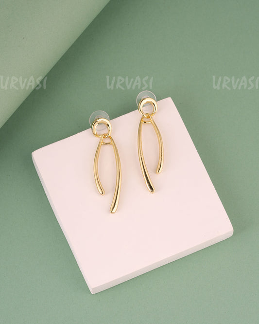 Gold Polish Sculptural Drop Earrings ER 228