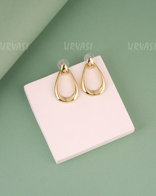 Glossy Gold Hollow Designed Earrings  ER 383