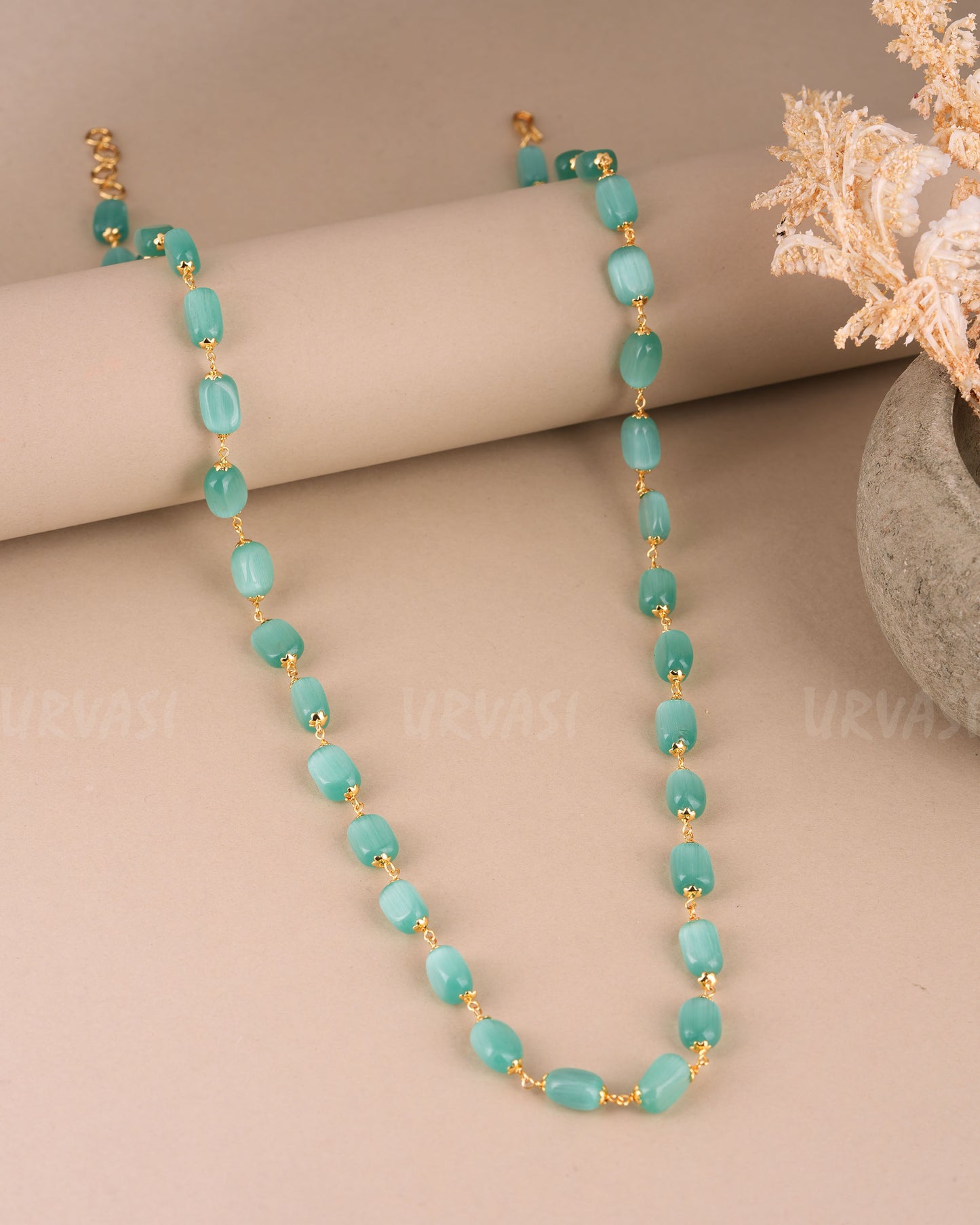 Gold-Toned Beaded Pearl Mala MA 132