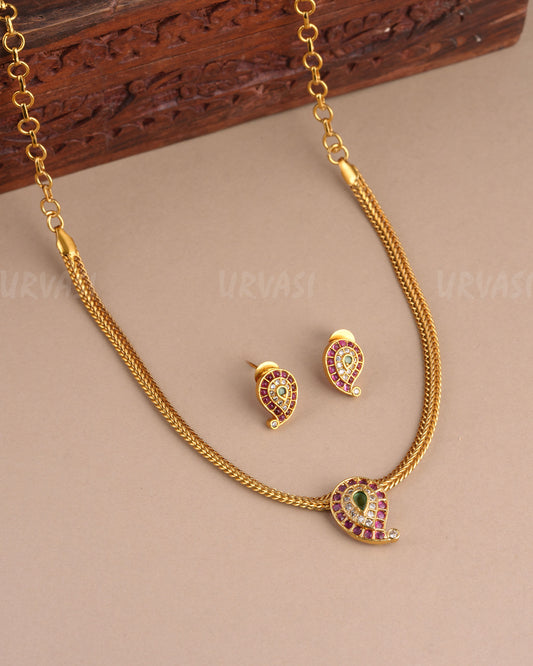 Gold-Toned Mango Pendant Necklace 1474