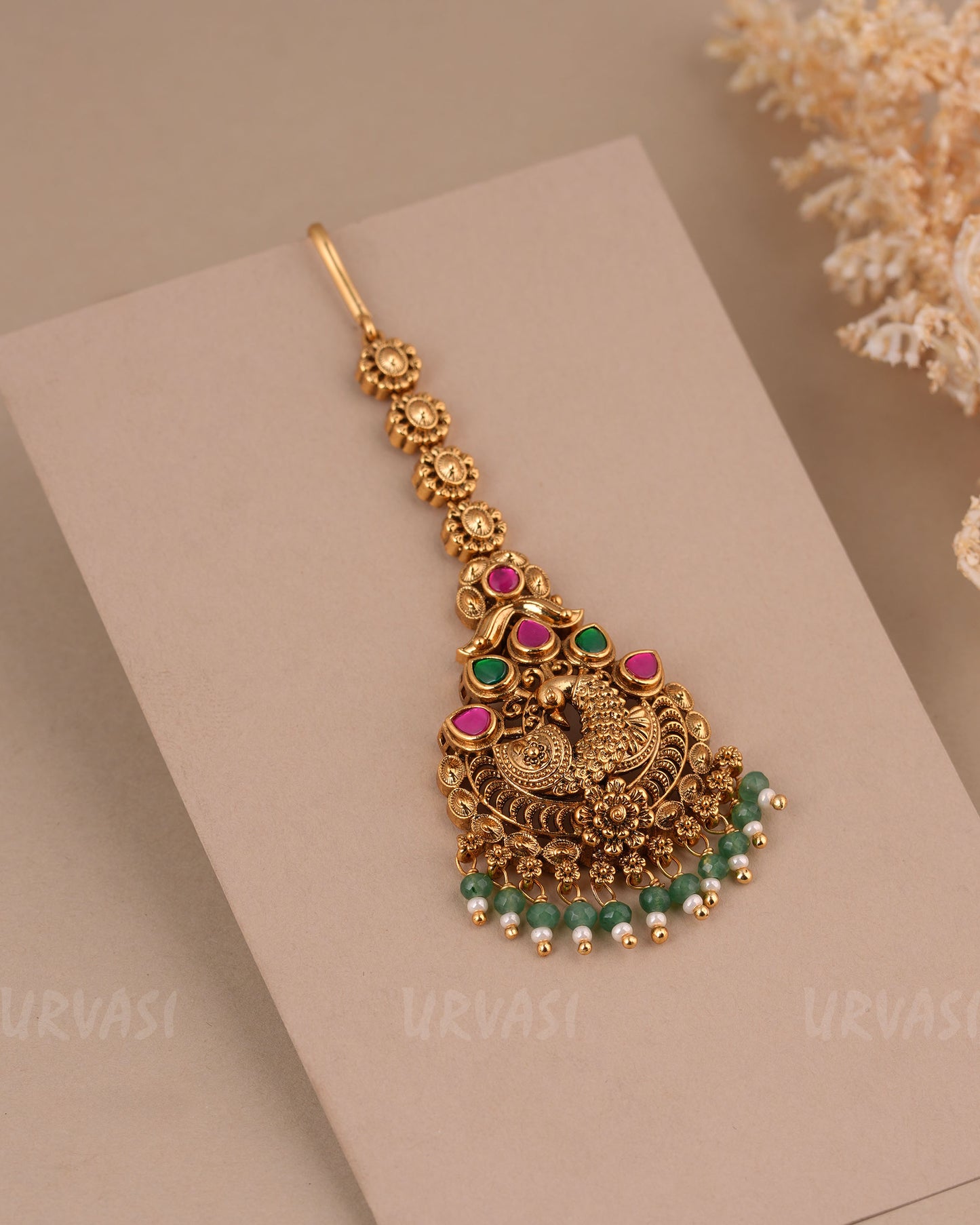 Gold-Toned Peacock Motif Non-Idol Chutty CH 166