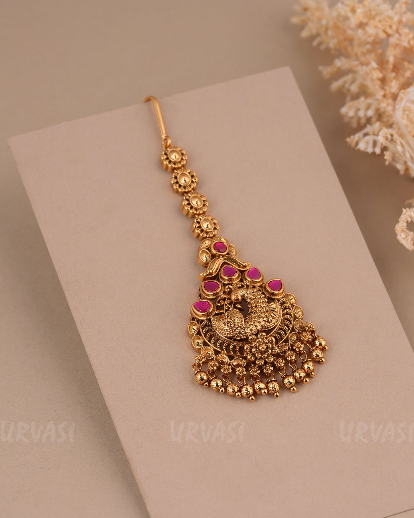 Gold-Toned Peacock Motif Non-Idol Chutty CH 166