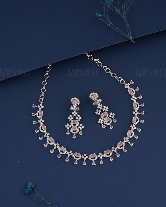 Rhodium Polish Tear-Drop Necklace 1509