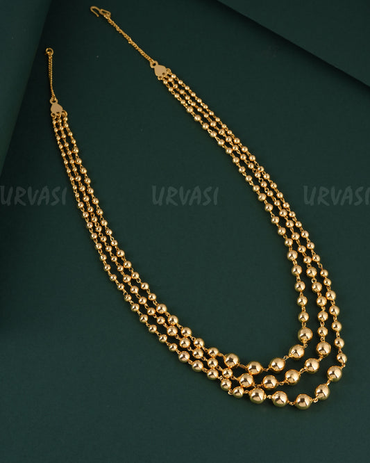 Gold-Toned Three-Layer Beaded Mala Ma 144