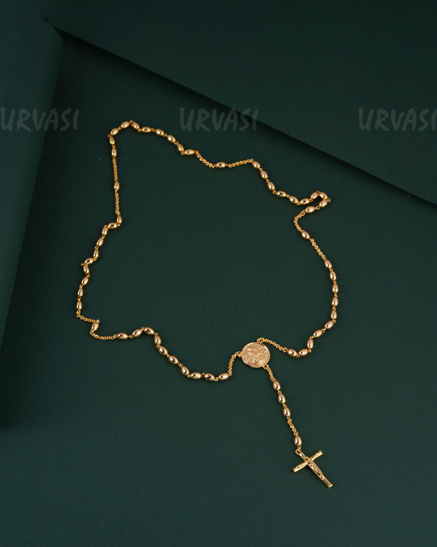 Gold-Toned Rosary Beaded long Mala Ma 147