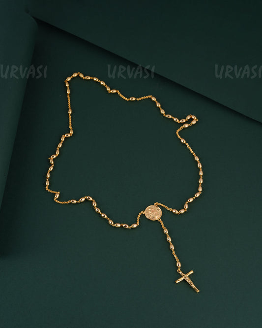 Gold-Toned Rosary Beaded long Mala Ma 147