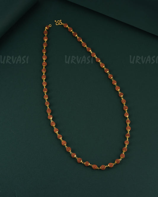 Gold-Toned Authentic Rudraksha Mala Ma 148