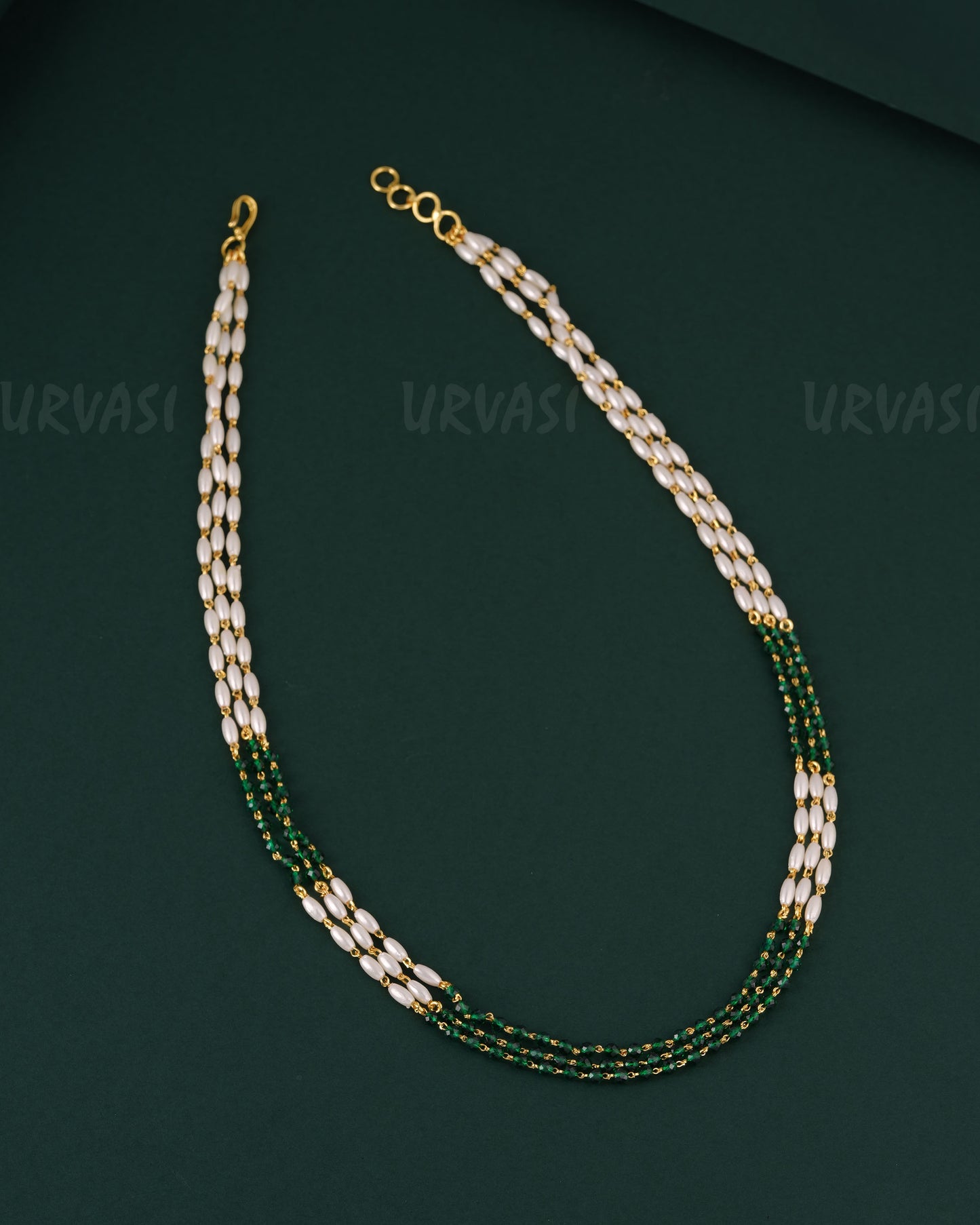 Gold-Toned Rice pearl Three-Layer Mala Ma 143