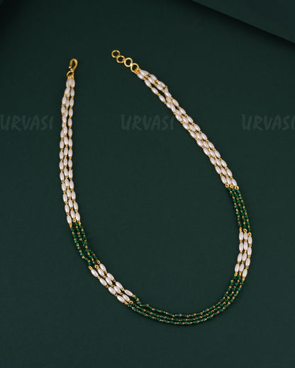 Gold-Toned Rice pearl Three-Layer Mala Ma 143