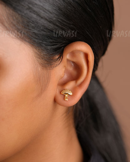 Minimal Mushroom Designed AD Earrings ER 309