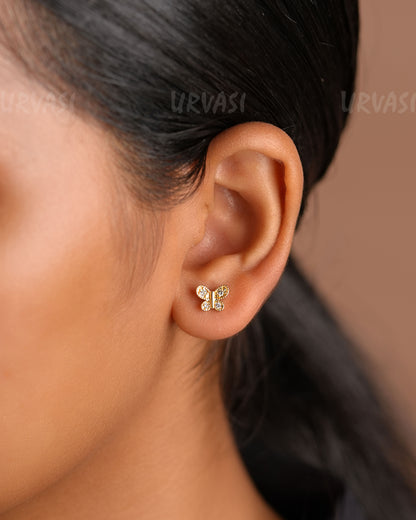 Minimal Butter-Fly  Designed AD Earrings ER 310