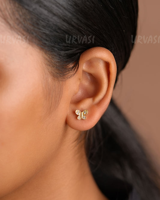 Minimal Butter-Fly  Designed AD Earrings ER 310
