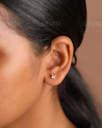 Minimal Stone-Studded Earrings ER 259