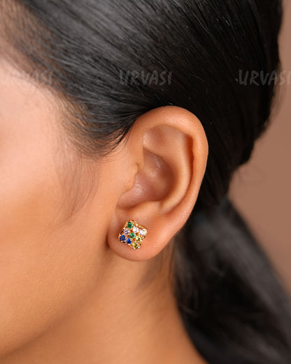 Minimal Multi-Stone Minimal Stud Earrings ER 377