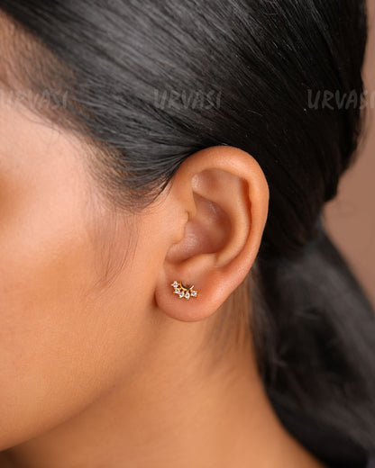Minimal  Moon-Designed AD Earrings ER 388