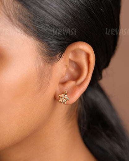 Minimal Tortoise-Designed AD Earrings ER 324
