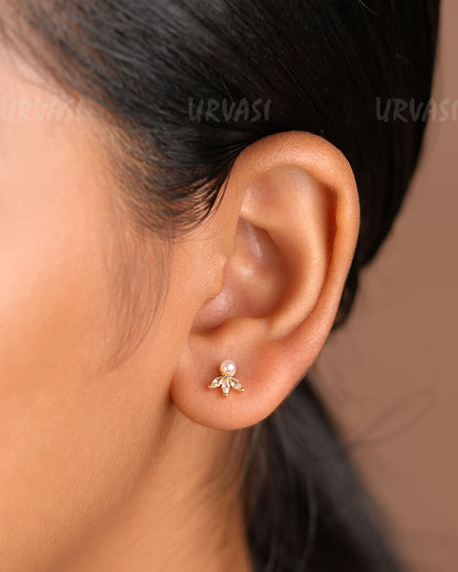 Minimal Leaf-Designed Earrings ER 430