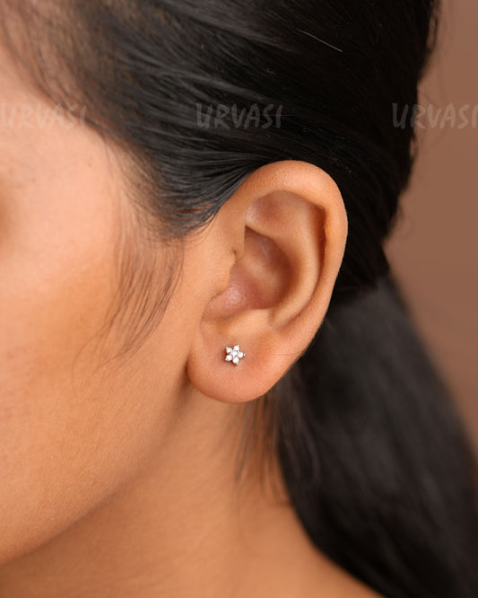 Minimal Star-Designed AD Stud Earrings ER 129