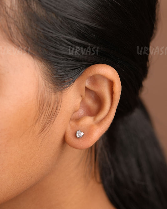 Minimal Heart-Shaped Stone Stud Earrings ER 448