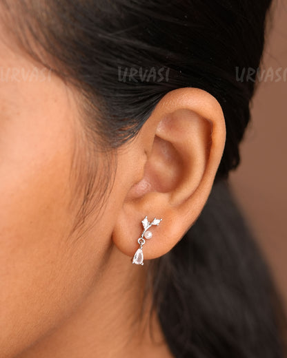 Minimal Hanging Stone-Studded Earrings  ER 450