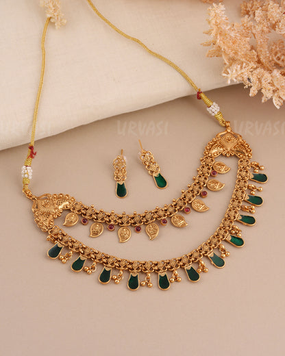 Gold-Toned Lakshmi Mango Two-Layer Necklace 1551