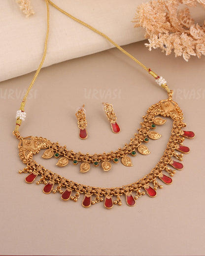 Gold-Toned Lakshmi Mango Two-Layer Necklace 1551