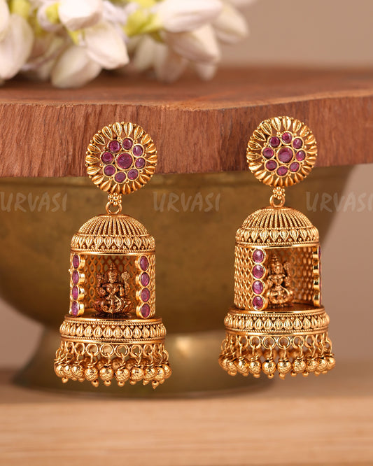 Gold-Toned Lakshmi Floral Earrings ER 611