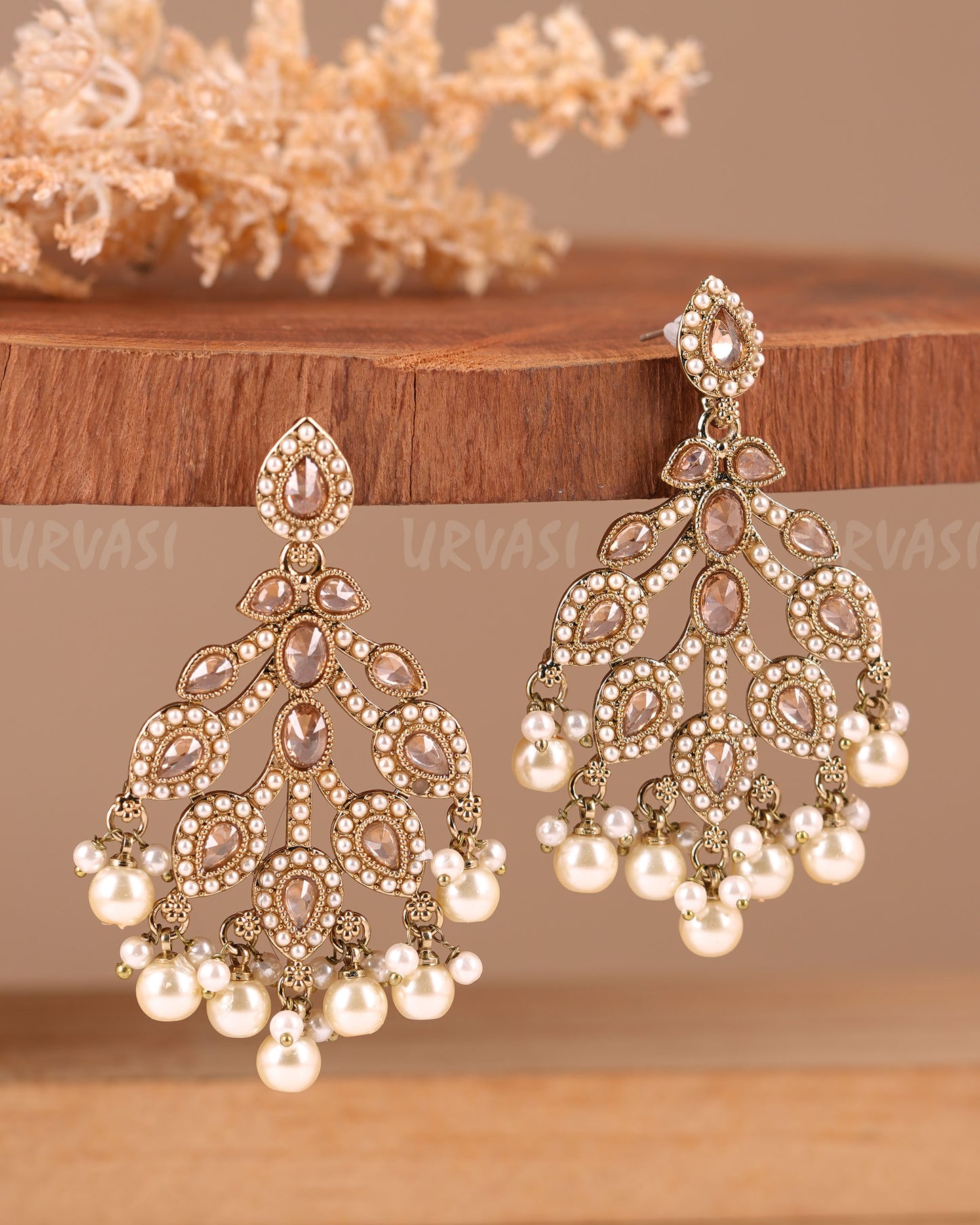 Mehendi Polish Tear-Drop Hanging Jhumka Earrings ER 272