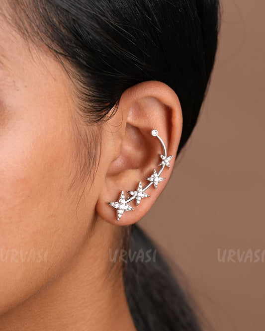 Star-Designed-AD Adjustable Ear-Cuff Earrings ER 914