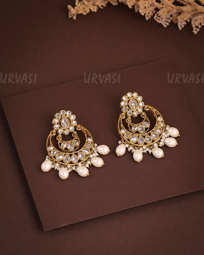 Mehendi Polish Chandbhali Reverse AD Earrings ER 931