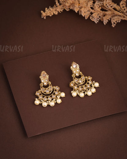Mehendi Polish Chandhbali Reverse AD Earrings ER 934