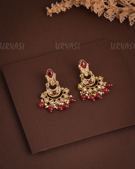 Mehendi Polish Chandhbali Reverse AD Earrings ER 934