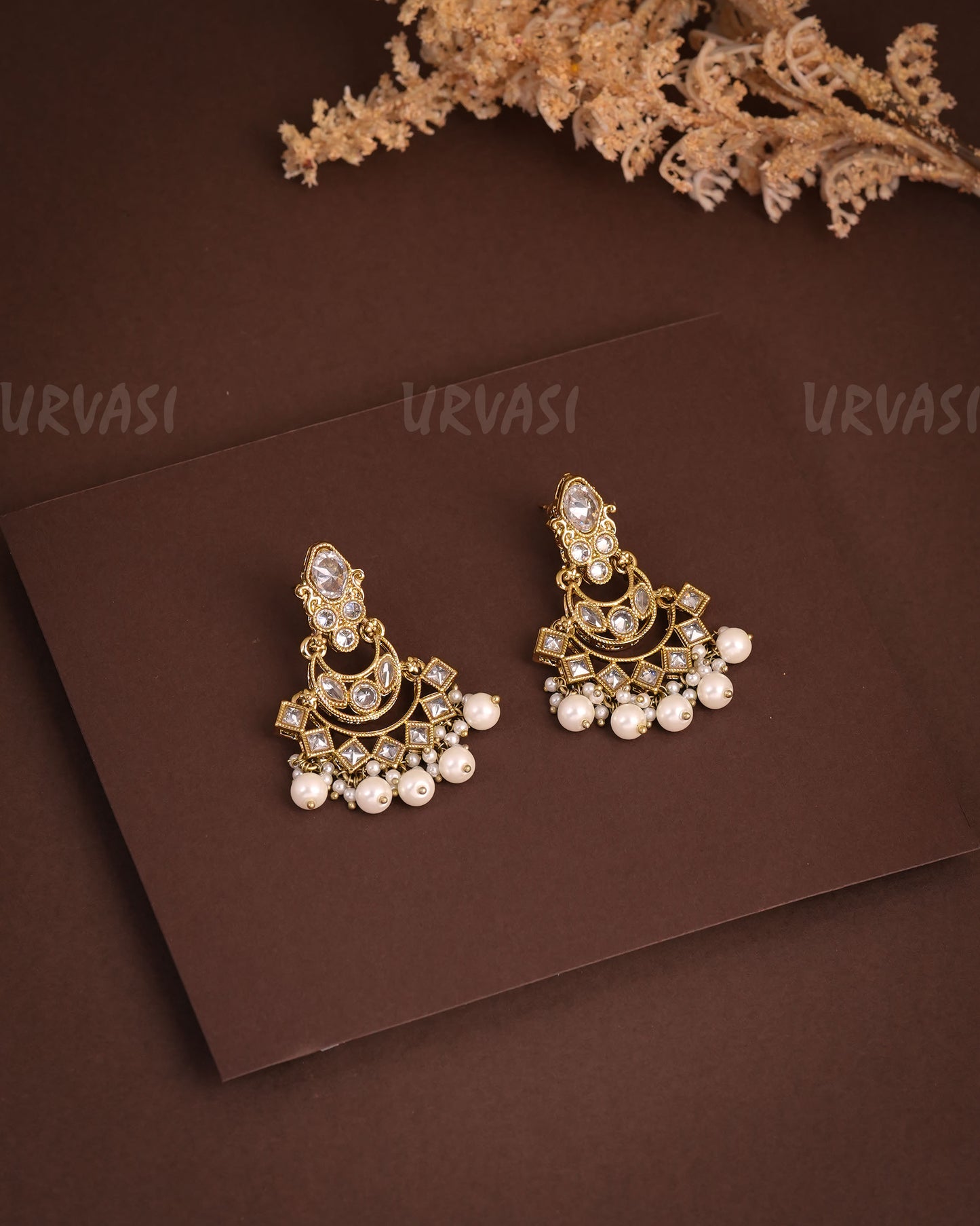 Mehendi Polish Chandhbali Reverse AD Earrings ER 934