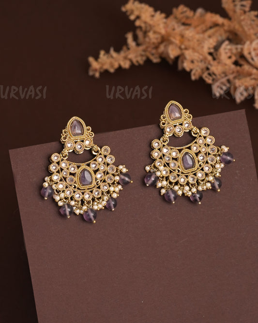 Mehendi Polish Floral Reverse AD Earrings ER 944