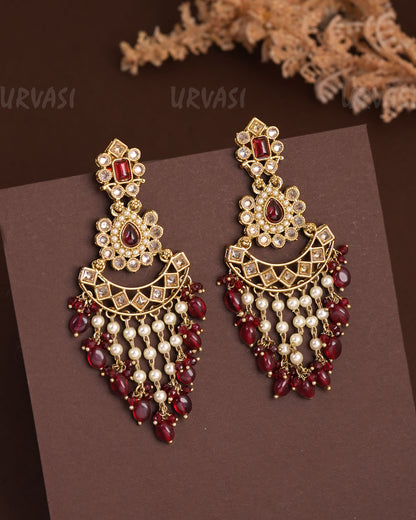Mehendi Polish Chandbhali Designed Hanging Earrings ER 926
