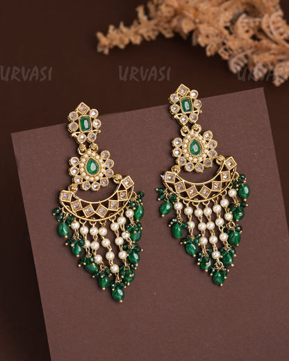 Mehendi Polish Chandbhali Designed Hanging Earrings ER 926