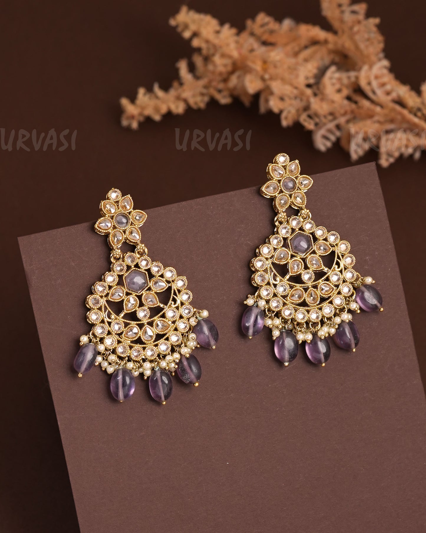 Mehendi Polish Floral Hanging Earrings ER 936