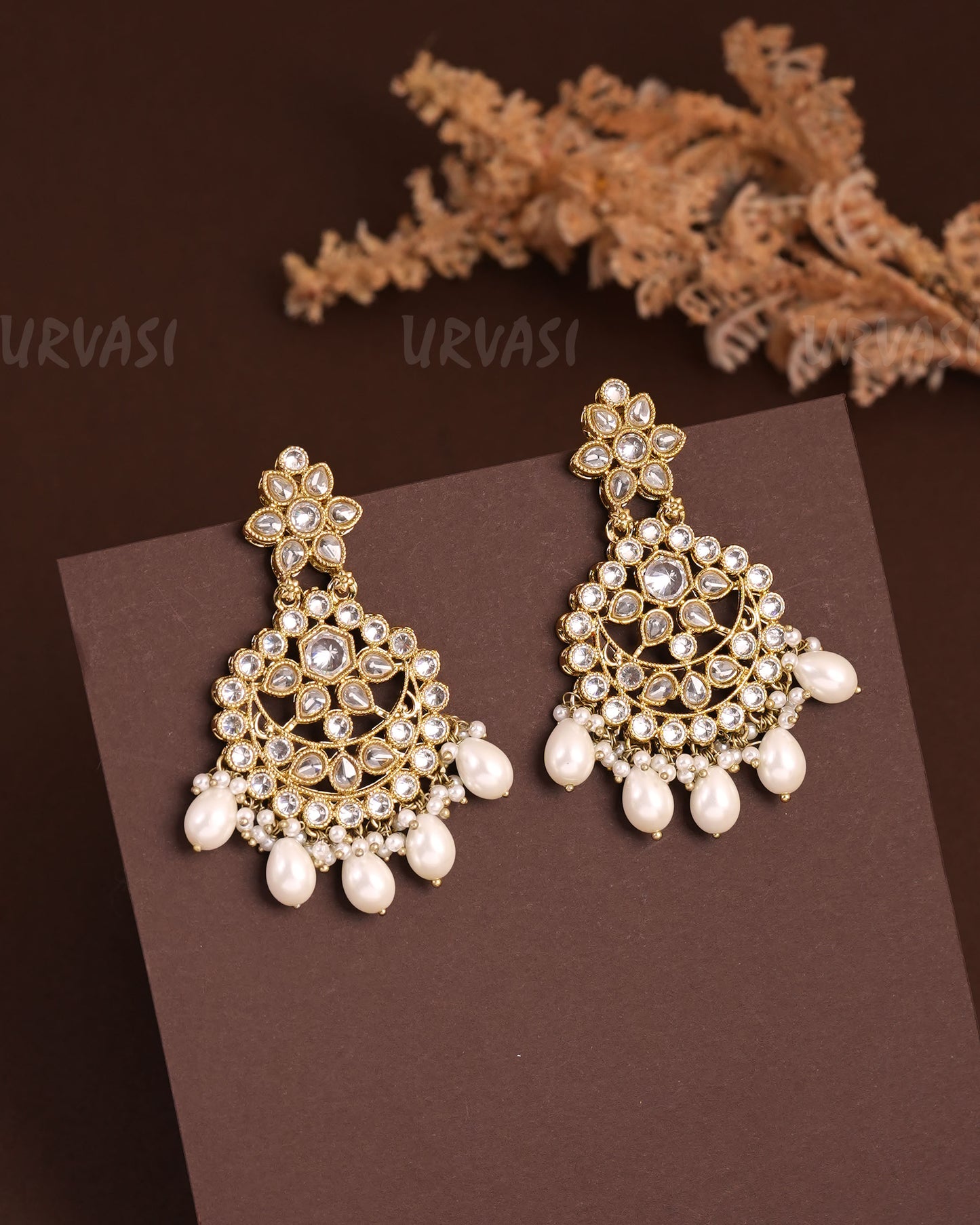 Mehendi Polish Floral Hanging Earrings ER 936