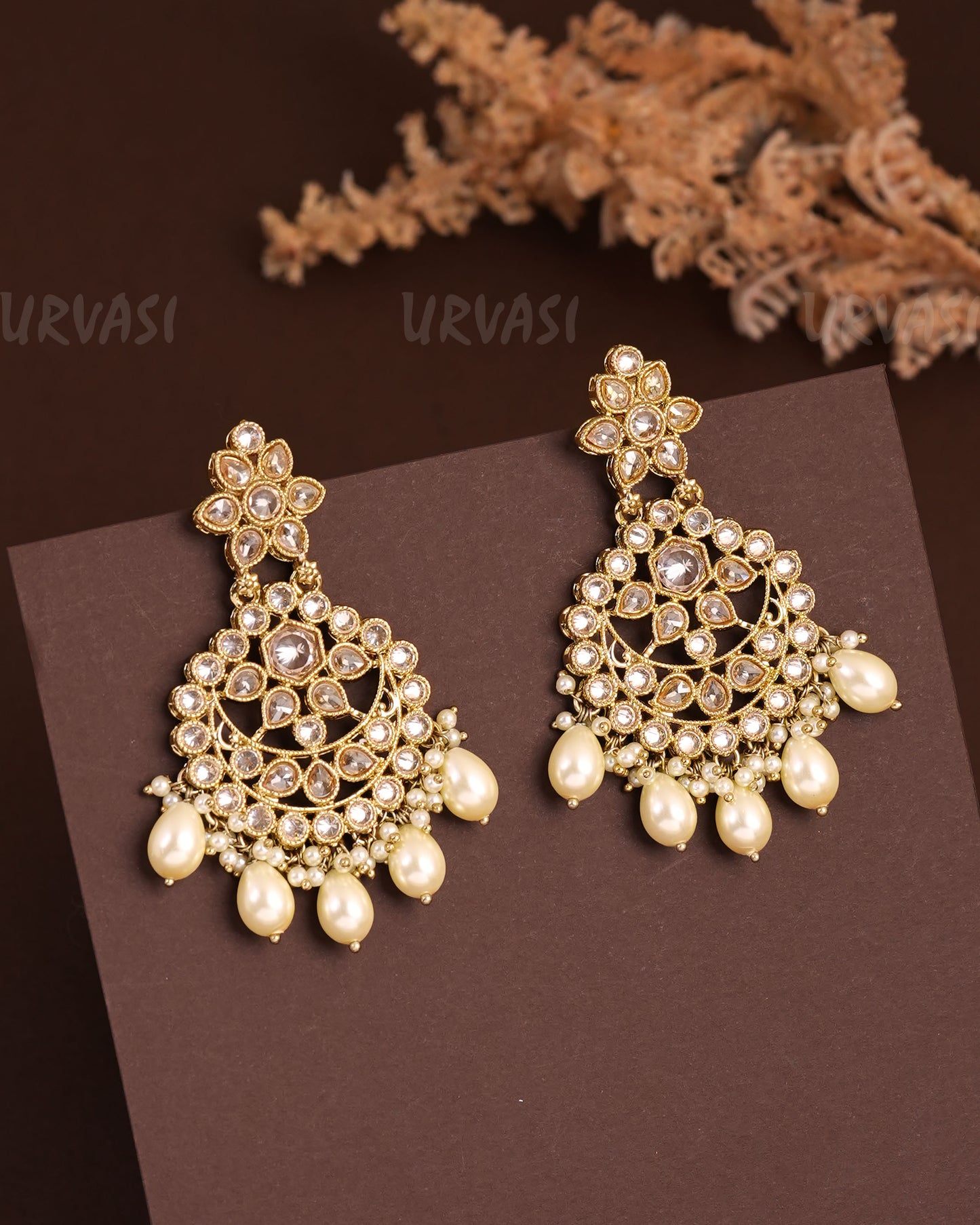 Mehendi Polish Floral Hanging Earrings ER 936